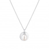 Colier argint cu perla naturala alba si banut argint DiAmanti SK22245P-W-G